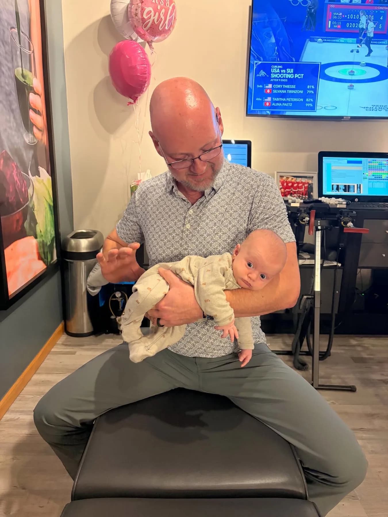Dr. Ed McCuiston providing gentle newborn chiropractic care